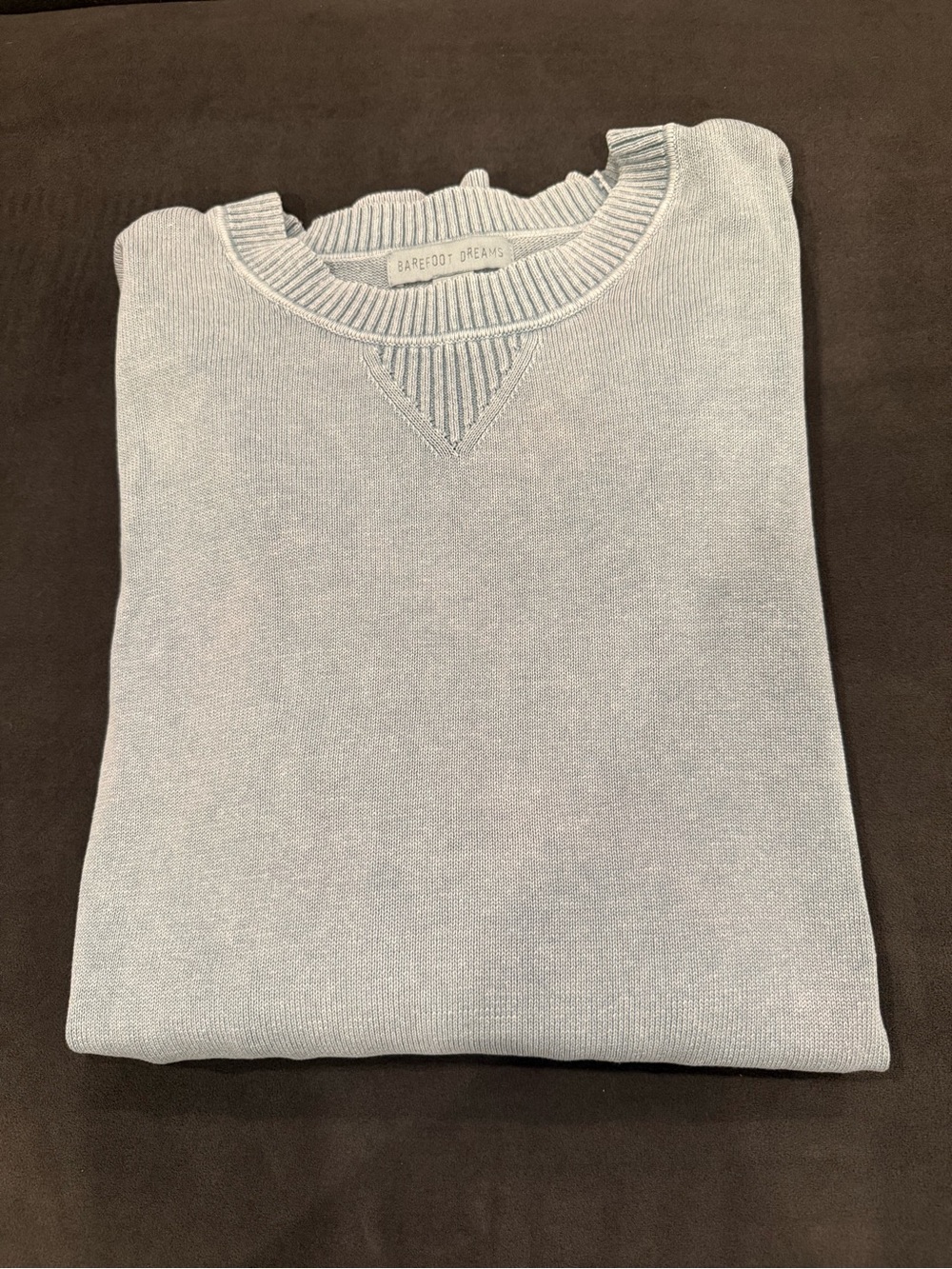 Barefoot Dreams Men's blue/green(sea foam)   Crewneck Sweater